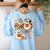 Ghost Reading Books Halloween Bow Spooky Teacher Student Women's Sweatshirt Back Print Light Blue Ghost Reading Books Halloween Bow Spooky Teacher Student Women's Sweatshirt Back Print Light Blue