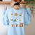 Ghost Reading Teacher Halloween Librarian Book Lover School Women's Sweatshirt Back Print Light Blue
