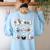 Ghosts With Books Library Halloween Men Women Kids Teacher Women's Sweatshirt Back Print Light Blue Ghosts With Books Library Halloween Men Women Kids Teacher Women's Sweatshirt Back Print Light Blue