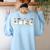 Ghosts Reading Books Library Halloween Teacher Men Women Kid Women's Sweatshirt Back Print Light Blue