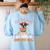 This Girl Loves Watermelon And Her Boston Terrier Dog Mother Women's Sweatshirt Back Print Light Blue