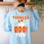 Girl Toddler Boo Crew Daycare Teacher Halloween Party Women's Sweatshirt Back Print Light Blue