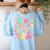 In My Glowing Teacher Era Teaching Back To School Women's Sweatshirt Back Print Light Blue