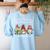 Gnome It's Fine I'm Fine Everything Is Fine Teacher Xmas Women's Sweatshirt Back Print Light Blue