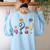 Grammar Teacher Punctuation For English Teacher Men Women Women's Sweatshirt Back Print Light Blue
