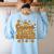 Groovy Coffee Teach Repeat Retro Teacher Women's Sweatshirt Back Print Light Blue