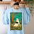 Groovy Ghost Reading Book Cat Halloween Ghost Teacher Women's Sweatshirt Back Print Light Blue Groovy Ghost Reading Book Cat Halloween Ghost Teacher Women's Sweatshirt Back Print Light Blue