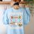Groovy Halloween Ghost Read More Boooooks Librarian Teacher For Men Women Kids Women's Sweatshirt Back Print Light Blue Groovy Halloween Ghost Read More Boooooks Librarian Teacher For Men Women Kids Women's Sweatshirt Back Print Light Blue