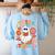 Groovy Halloween Trick Or Teach Retro Floral Ghost Teacher For Men Women Kids Women's Sweatshirt Back Print Light Blue Groovy Halloween Trick Or Teach Retro Floral Ghost Teacher For Men Women Kids Women's Sweatshirt Back Print Light Blue