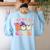 Groovy Kindergarten Boo Crew Kinder Halloween Teacher Kids Women's Sweatshirt Back Print Light Blue