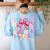 Groovy Teacher Cute Coquette Bow Flower Retro Back To School Women's Sweatshirt Back Print Light Blue Groovy Teacher Cute Coquette Bow Flower Retro Back To School Women's Sweatshirt Back Print Light Blue