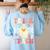 Groovy Teacher Halloween Retro Trick Or Teach Floral Ghost Women's Sweatshirt Back Print Light Blue