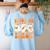 Groovy Teacher Halloween Trick Or Teach Ghost Men Women Kids Women's Sweatshirt Back Print Light Blue Groovy Teacher Halloween Trick Or Teach Ghost Men Women Kids Women's Sweatshirt Back Print Light Blue