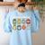 Groovy Teaching Is My Jam Teacher Appreciation Women's Sweatshirt Back Print Light Blue Groovy Teaching Is My Jam Teacher Appreciation Women's Sweatshirt Back Print Light Blue