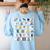 Halloween Alphabet ABCs Learning Kindergarten Teacher Men Women Kids Women's Sweatshirt Back Print Light Blue
