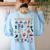 Halloween Alphabet ABCs Learning Kindergarten Teacher Women's Sweatshirt Back Print Light Blue Halloween Alphabet ABCs Learning Kindergarten Teacher Women's Sweatshirt Back Print Light Blue