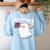 Halloween Books Librarian English Teacher Reader Reading Women's Sweatshirt Back Print Light Blue