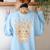 Halloween Costume Skull Boston Terrier Dog Lover For Men Women Kids Women's Sweatshirt Back Print Light Blue