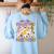 Halloween Floral Ghost Teacher Are You Falloween Directions Women's Sweatshirt Back Print Light Blue