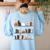 Halloween Library Ghost Books Teacher Spooky Trick Or Teach Women's Sweatshirt Back Print Light Blue Halloween Library Ghost Books Teacher Spooky Trick Or Teach Women's Sweatshirt Back Print Light Blue