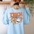 Halloween Medical Lab Science Microbiology Scientist Teacher Men Women Women's Sweatshirt Back Print Light Blue