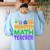 Halloween Monster Math Teacher Men Women Women's Sweatshirt Back Print Light Blue Halloween Monster Math Teacher Men Women Women's Sweatshirt Back Print Light Blue