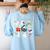 Halloween Music Teacher Ghost Playing Musical Instruments Women's Sweatshirt Back Print Light Blue