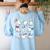 Halloween PE Teacher Ghost Playing Soccer Football Baseball Women's Sweatshirt Back Print Light Blue Halloween PE Teacher Ghost Playing Soccer Football Baseball Women's Sweatshirt Back Print Light Blue