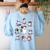 Halloween PE Teacher Ghost Playing Sports Physical Education Women's Sweatshirt Back Print Light Blue Halloween PE Teacher Ghost Playing Sports Physical Education Women's Sweatshirt Back Print Light Blue