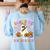Halloween Teacher You Can't Scare Me I Teach Second Grade Women's Sweatshirt Back Print Light Blue
