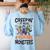 Halloween Teacher Creepin It Real With My 4th Grade Monsters Women's Sweatshirt Back Print Light Blue