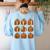 Halloween Teacher Fall Book Pumpkin Retro Reading Women's Sweatshirt Back Print Light Blue Halloween Teacher Fall Book Pumpkin Retro Reading Women's Sweatshirt Back Print Light Blue