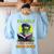 Halloween Teacher Librarian Frankenstein Reading Books Women's Sweatshirt Back Print Light Blue Halloween Teacher Librarian Frankenstein Reading Books Women's Sweatshirt Back Print Light Blue