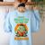Halloween Teacher Librarian Monster Reading Books Men Women Kids Women's Sweatshirt Back Print Light Blue Halloween Teacher Librarian Monster Reading Books Men Women Kids Women's Sweatshirt Back Print Light Blue