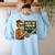 Halloween Teacher Six Seven Meme 6 7 Skeleton Spooky Costume Women's Sweatshirt Back Print Light Blue