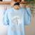Halloween Teacher Tshirts Zombie Teachers Love Brains Women's Sweatshirt Back Print Light Blue