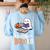 Halloween Teacher Women Cute Reading Ghost Read More Books Women's Sweatshirt Back Print Light Blue Halloween Teacher Women Cute Reading Ghost Read More Books Women's Sweatshirt Back Print Light Blue