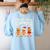 Hangin With My Cookies Gingerbread Christmas Teacher Women's Sweatshirt Back Print Light Blue