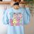 Happy 100th Day Of School 100 Days Brighter Teachers Kids Women's Sweatshirt Back Print Light Blue Happy 100th Day Of School 100 Days Brighter Teachers Kids Women's Sweatshirt Back Print Light Blue