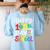 Happy 100th Day Of School 100 Days Of School Teacher Student Women's Sweatshirt Back Print Light Blue