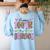 Happy 100th Day Of School Leopard Print Teacher Student Kids Women's Sweatshirt Back Print Light Blue Happy 100th Day Of School Leopard Print Teacher Student Kids Women's Sweatshirt Back Print Light Blue