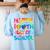 Happy 100th Day Of School Teacher Student 100 Days Tie Dye Men Women Kids Women's Sweatshirt Back Print Light Blue Happy 100th Day Of School Teacher Student 100 Days Tie Dye Men Women Kids Women's Sweatshirt Back Print Light Blue