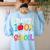 Happy 100th Day Of School Teachers 100 Days Of School Kids Women's Sweatshirt Back Print Light Blue Happy 100th Day Of School Teachers 100 Days Of School Kids Women's Sweatshirt Back Print Light Blue