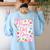 Happy Dot Day Bow Coquette For Teacher Girls Women's Sweatshirt Back Print Light Blue