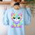 Happy Dot Day Colorful Polka Dot Cat Kitten Teachers Kids Women's Sweatshirt Back Print Light Blue Happy Dot Day Colorful Polka Dot Cat Kitten Teachers Kids Women's Sweatshirt Back Print Light Blue