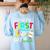 Happy First Day Of School Teacher Back To School Student Women's Sweatshirt Back Print Light Blue Happy First Day Of School Teacher Back To School Student Women's Sweatshirt Back Print Light Blue