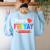Happy Fri-Yay Friday Lovers Fun Teacher Life Weekend Women's Sweatshirt Back Print Light Blue