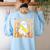 Happy Fri-Yay Friday Lovers Groovy Teacher Life Halloween Women's Sweatshirt Back Print Light Blue