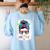 Happy Fri-Yay Friday Teacher Life Happy Friday Women's Sweatshirt Back Print Light Blue