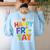 Happy Fri-Yay Teacher Life Weekend Pun Happy Friday Women's Sweatshirt Back Print Light Blue